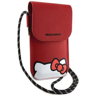 Hello Kitty Leather Hiding Kitty Cord taška - červená