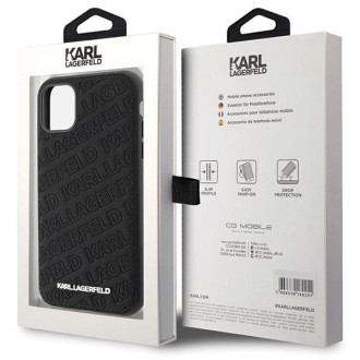 Pouzdro Karl Lagerfeld Quilted K Pattern pro iPhone 11 / Xr - černé