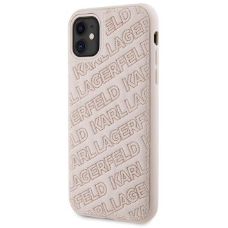Pouzdro Karl Lagerfeld Quilted K Pattern pro iPhone 11 / Xr - růžové