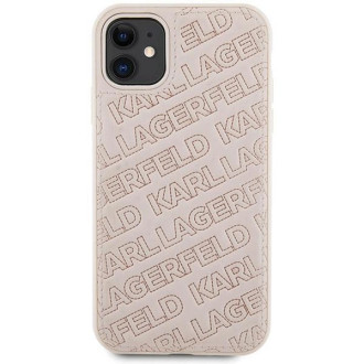 Pouzdro Karl Lagerfeld Quilted K Pattern pro iPhone 11 / Xr - růžové