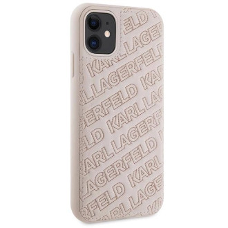 Pouzdro Karl Lagerfeld Quilted K Pattern pro iPhone 11 / Xr - růžové