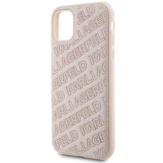Pouzdro Karl Lagerfeld Quilted K Pattern pro iPhone 11 / Xr - růžové