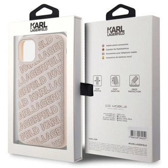 Pouzdro Karl Lagerfeld Quilted K Pattern pro iPhone 11 / Xr - růžové