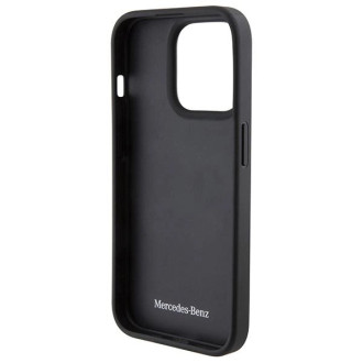 Pouzdro Mercedes Leather Wave Pattern pro iPhone 15 Pro - černé