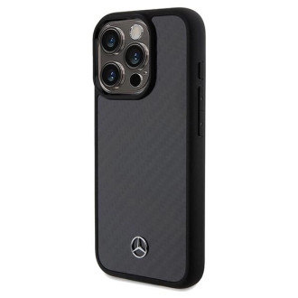 Pouzdro Mercedes Carbon Fiber Dynamic pro iPhone 15 Pro - černé