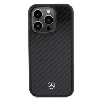 Pouzdro Mercedes Carbon Fiber Dynamic pro iPhone 15 Pro - černé