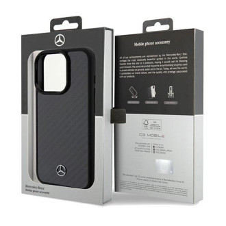 Pouzdro Mercedes Carbon Fiber Dynamic pro iPhone 15 Pro - černé