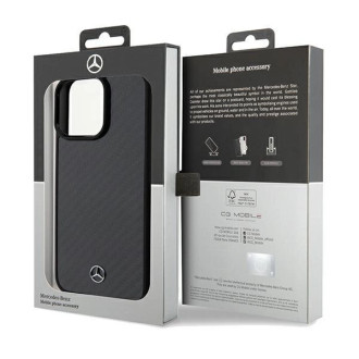 Pouzdro Mercedes Carbon Fiber Dynamic pro iPhone 15 Pro Max - černé