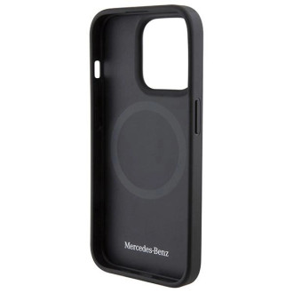 Pouzdro Mercedes Smooth Leather MagSafe pro iPhone 15 Pro - tmavě modré