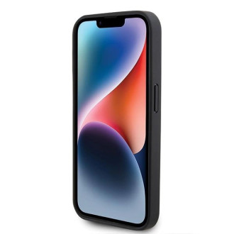 Pouzdro Mercedes Leather&amp;Alu MagSafe pro iPhone 15 Pro Max - stříbrné