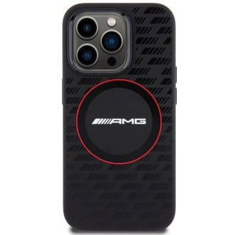 Pouzdro AMG Silikonový Carbon Pattern MagSafe pro iPhone 15 Pro - černé