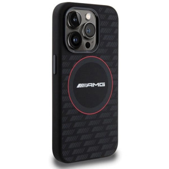 Pouzdro AMG Silikonový Carbon Pattern MagSafe pro iPhone 15 Pro - černé