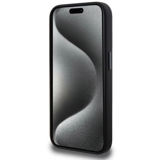 Pouzdro AMG Silikonový Carbon Pattern MagSafe pro iPhone 15 Pro - černé