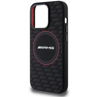 Pouzdro AMG Silikonový Carbon Pattern MagSafe pro iPhone 15 Pro - černé