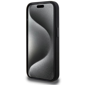 Silikonové pouzdro AMG Large Rhombuses Pattern MagSafe pro iPhone 15 Pro - černé