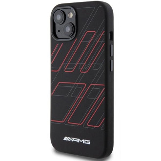 AMG silikonové velké kosočtvercové pouzdro MagSafe pro iPhone 15/14/13 – černé