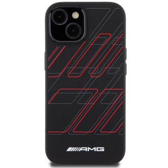 AMG silikonové velké kosočtvercové pouzdro MagSafe pro iPhone 15/14/13 – černé