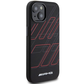 AMG silikonové velké kosočtvercové pouzdro MagSafe pro iPhone 15/14/13 – černé