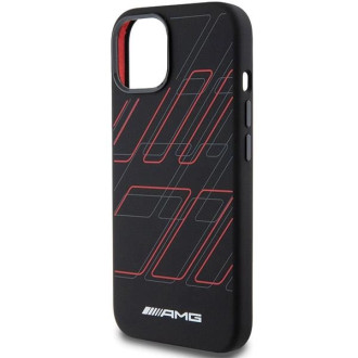 AMG silikonové velké kosočtvercové pouzdro MagSafe pro iPhone 15/14/13 – černé