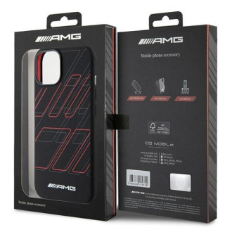 AMG silikonové velké kosočtvercové pouzdro MagSafe pro iPhone 15/14/13 – černé