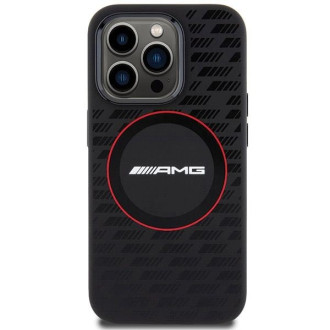 Pouzdro AMG Silikonový Carbon Pattern MagSafe pro iPhone 15 Pro Max - černé