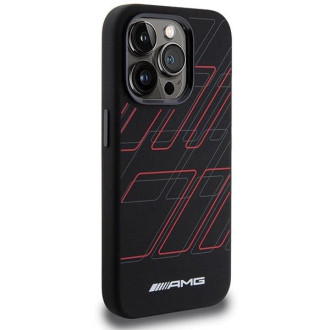 Pouzdro AMG Silicone Large Rhombuses Pattern MagSafe pro iPhone 15 Pro Max - černé