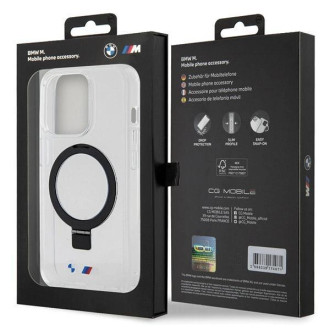 BMW Ring Stand M Collection pouzdro MagSafe pro iPhone 15 Pro Max - průhledné