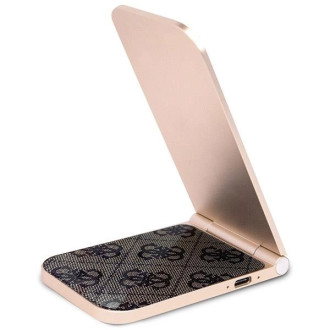 Guess 4G Pattern MagSafe skládací 2v1 15W indukční nabíječka - hnědá