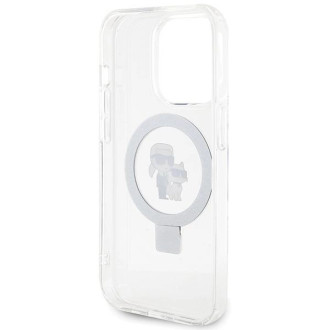 Karl Lagerfeld Ring Stand Pouzdro Karl&Choupette MagSafe pro iPhone 13 Pro / 13 - bílé