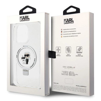 Karl Lagerfeld Ring Stand Pouzdro Karl&Choupette MagSafe pro iPhone 13 Pro Max - bílé