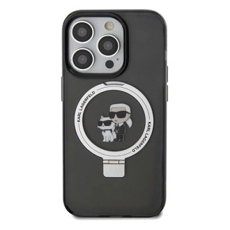 Karl Lagerfeld Ring Stand Pouzdro Karl&Choupette MagSafe pro iPhone 14 Pro - černé