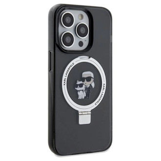 Karl Lagerfeld Ring Stand Pouzdro Karl&Choupette MagSafe pro iPhone 14 Pro - černé