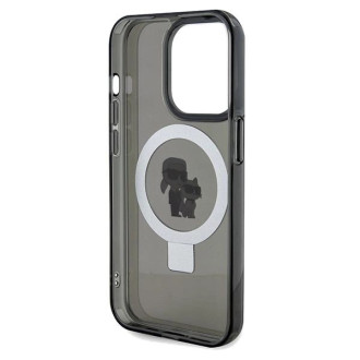 Karl Lagerfeld Ring Stand Pouzdro Karl&Choupette MagSafe pro iPhone 14 Pro - černé