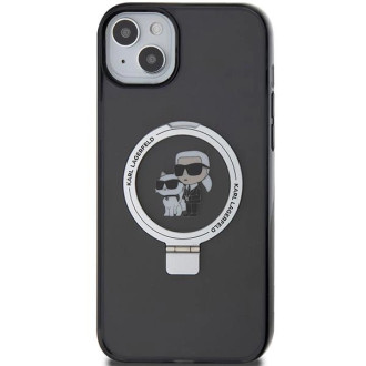 Karl Lagerfeld Ring Stand Pouzdro Karl&amp;Choupette MagSafe pro iPhone 14 / 15 / 13 - černé
