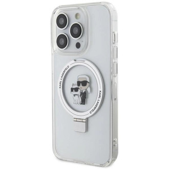 Karl Lagerfeld Ring Stand Pouzdro Karl&Choupette MagSafe pro iPhone 14 Pro Max - bílé