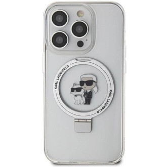 Karl Lagerfeld Ring Stand Pouzdro Karl&Choupette MagSafe pro iPhone 14 Pro Max - bílé