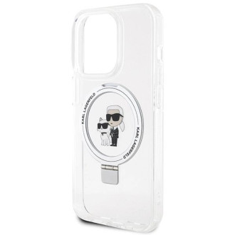 Karl Lagerfeld Ring Stand Pouzdro Karl&Choupette MagSafe pro iPhone 14 Pro Max - bílé