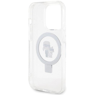 Karl Lagerfeld Ring Stand Pouzdro Karl&Choupette MagSafe pro iPhone 14 Pro Max - bílé
