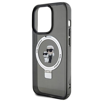 Karl Lagerfeld Ring Stand Pouzdro Karl&Choupette MagSafe pro iPhone 14 Pro Max - černé
