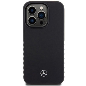 Pouzdro Mercedes Smooth Leather pro iPhone 15 Pro Max - černé