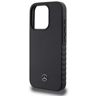 Pouzdro Mercedes Smooth Leather pro iPhone 15 Pro Max - černé