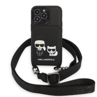 Karl Lagerfeld KLHCP13XSAKCHSK iPhone 13 Pro Max 6,7&quot; pevné pouzdro Saffiano Karl &amp; Choupette Embossed