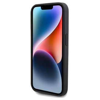 Kožené pouzdro MagSafe Mercedes Star Pattern pro iPhone 15 Pro - černé