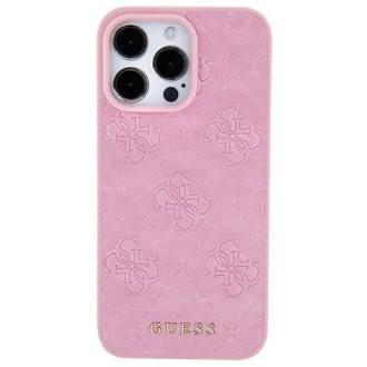 Guess GUHCP15XP4EPMP iPhone 15 Pro Max 6,7&quot; růžové/růžové pevné pouzdro Kožené 4G razítko