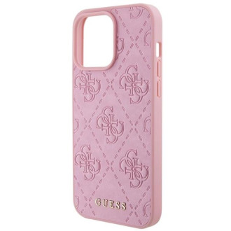 Guess GUHCP15XP4EPMP iPhone 15 Pro Max 6,7&quot; růžové/růžové pevné pouzdro Kožené 4G razítko