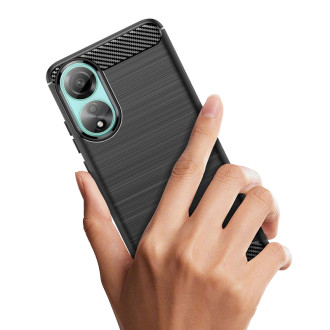 Silikonové pouzdro Carbon Case pro Oppo A78 4G - černé