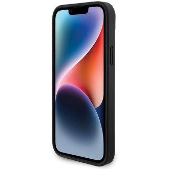Kožené karbonové pouzdro BMW pro iPhone 15 Plus - černé
