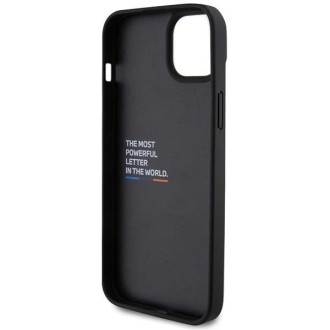 Kožené karbonové pouzdro BMW pro iPhone 15 Plus - černé