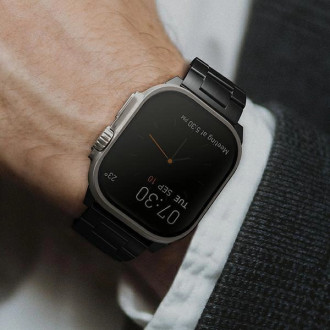 Uniq Osta Strap Case pro Apple Watch 42/44/45/ 49mm Series 1/2/3/4/5/6/7/8/SE/SE2/Ultra Stainless Steel – černá