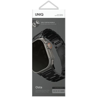 Uniq Osta Strap Case pro Apple Watch 42/44/45/ 49mm Series 1/2/3/4/5/6/7/8/SE/SE2/Ultra Stainless Steel – černá
